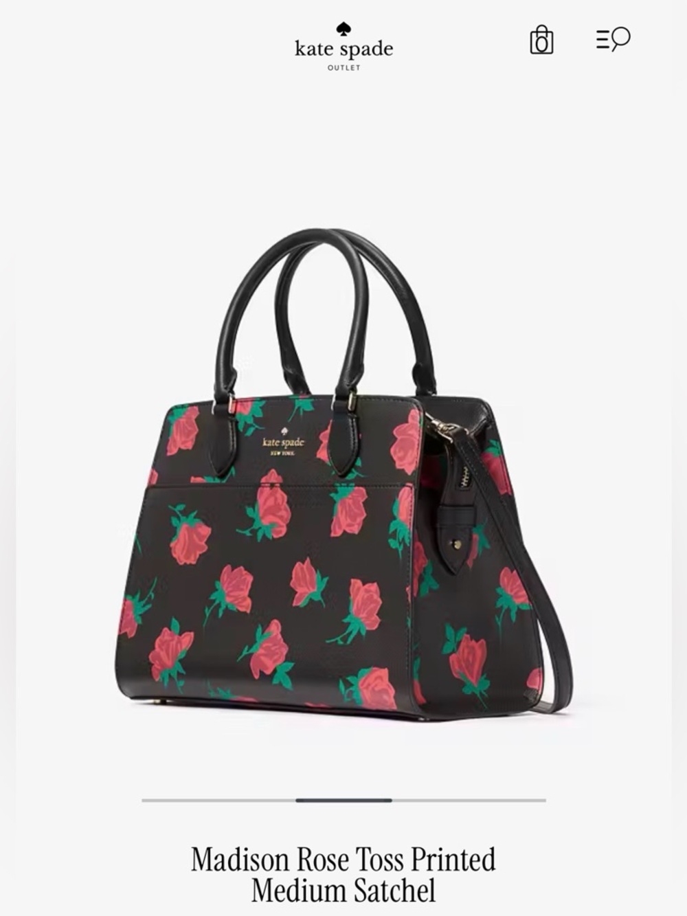 NWT Kate Spade Madison Rose Toss Printed Satchel